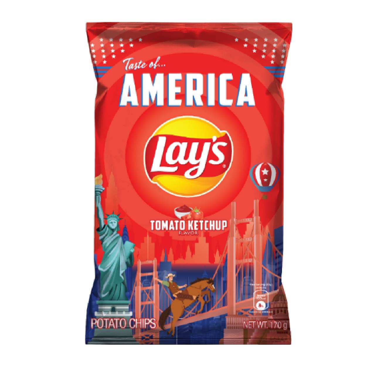 Lay's Taste of America Tomato Ketchup Flavor Potato Chips 170g
