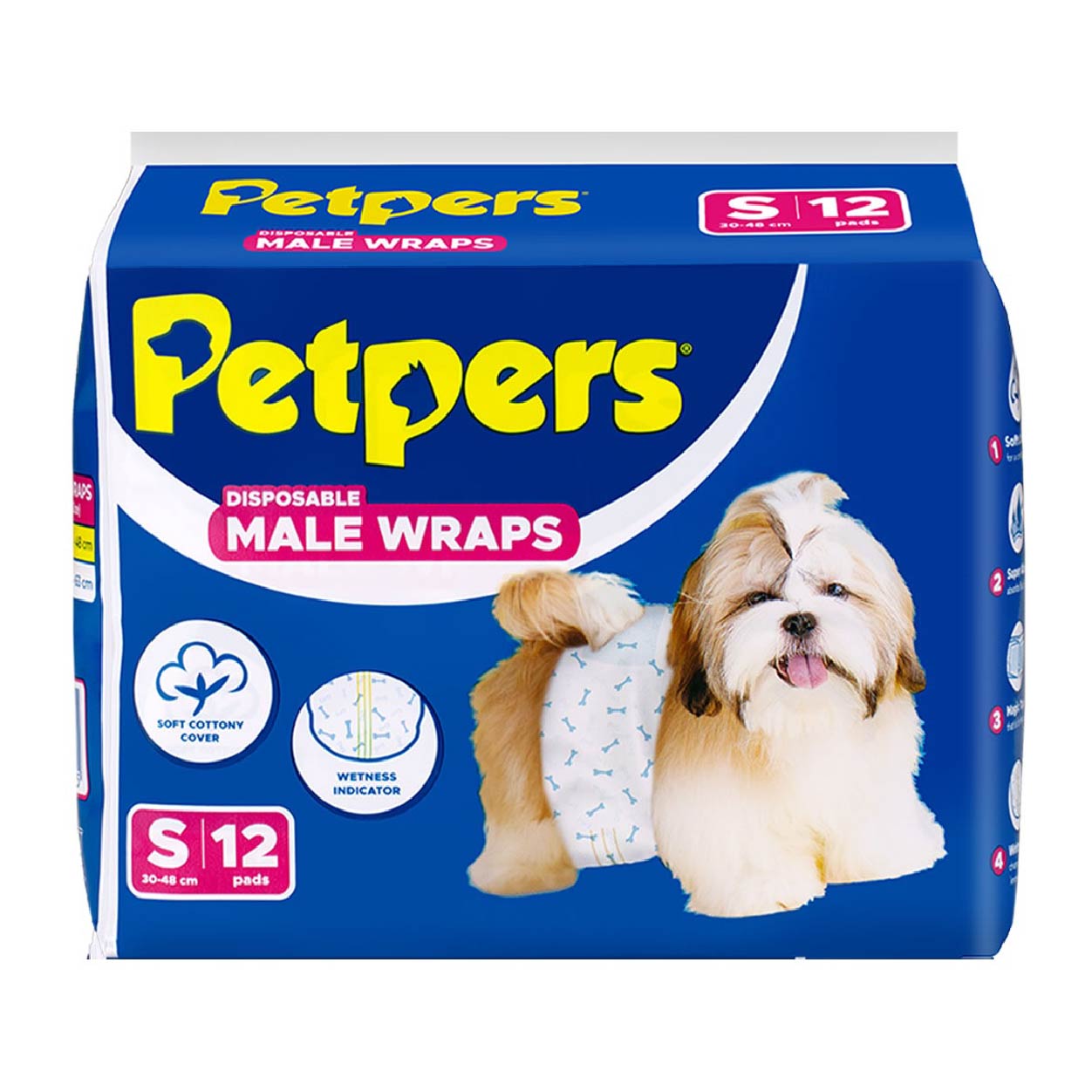 Petpers Dog Diapers Disposable Male Wraps Small 12s