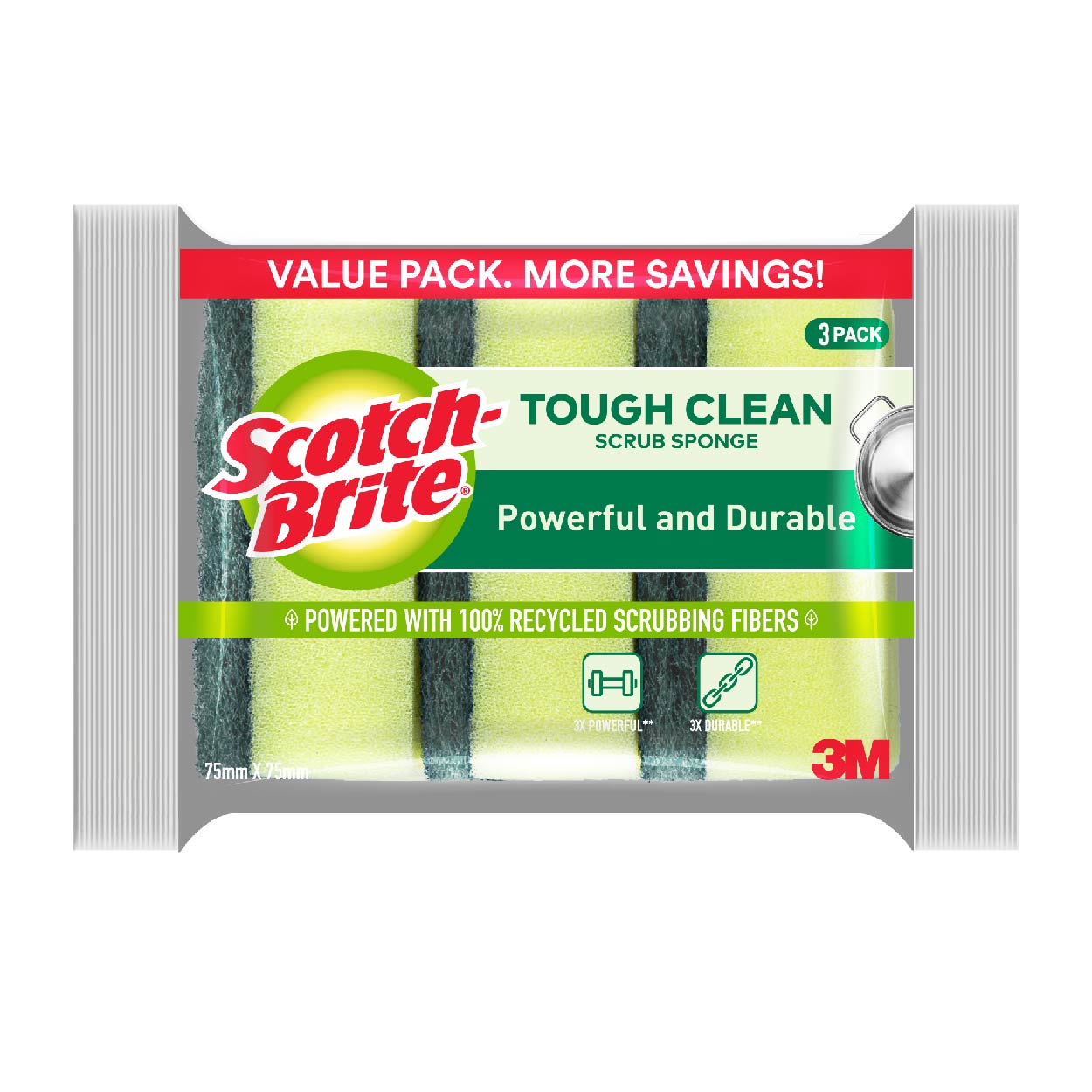 3M Scotch-Brite Tough Clean Scrub Sponge Value Pack