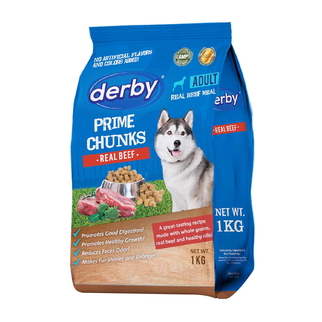 Derby Prime Chunk Real Beef Adult Dog Food1kg