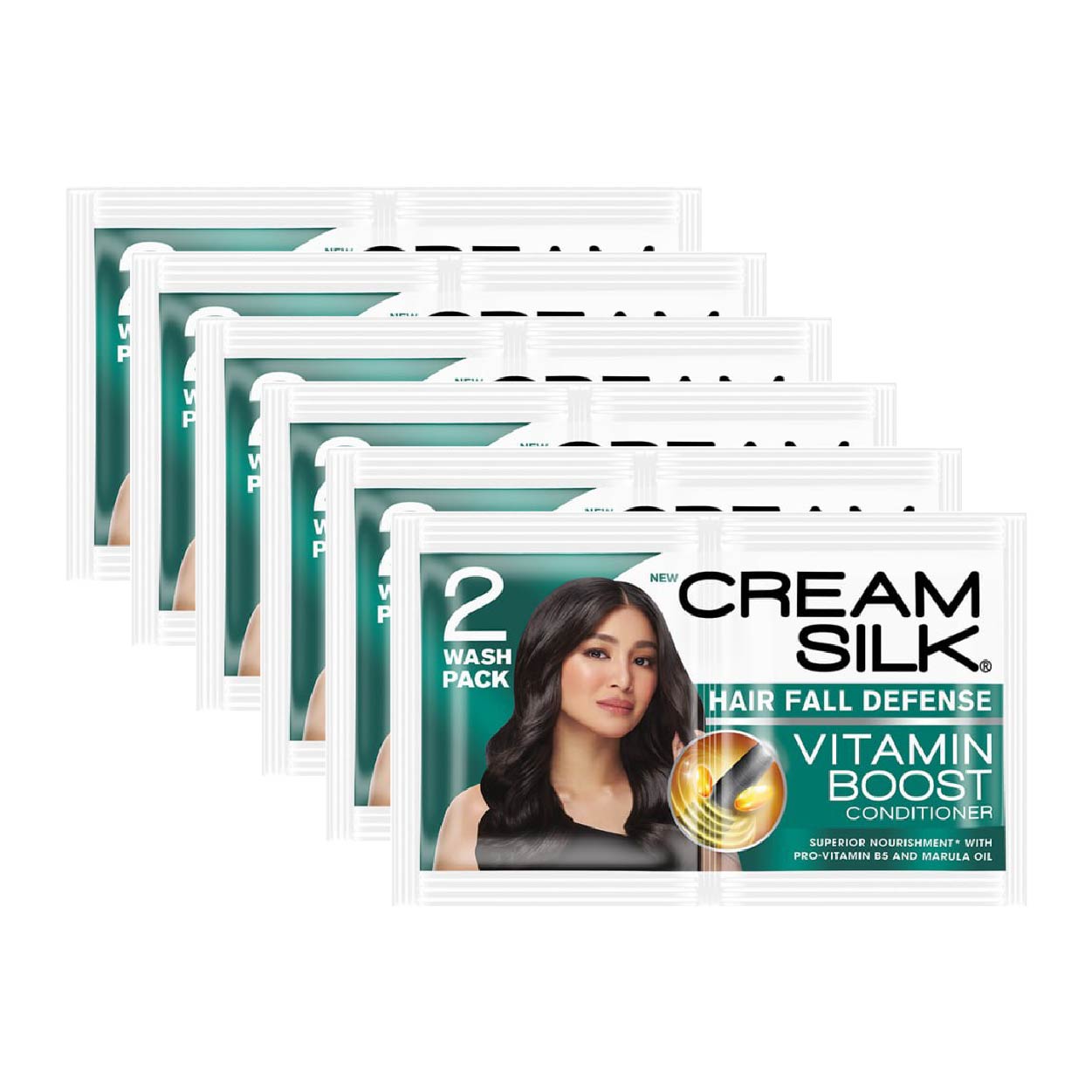Cream Silk Conditioner Hair Fall Defense Green 6x22ml