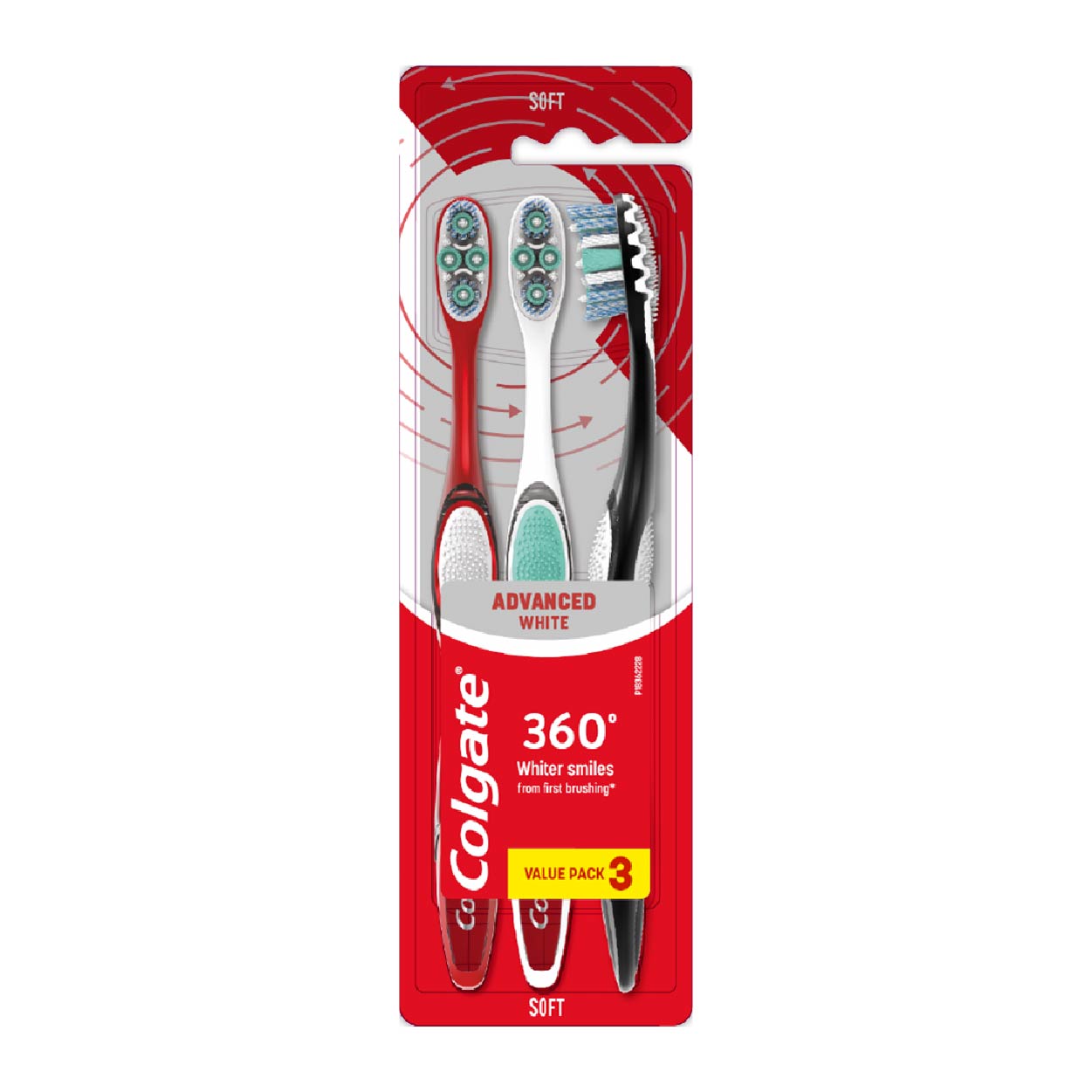 Colgate Toothbrush 360 Advance White Soft Value Pack 3s
