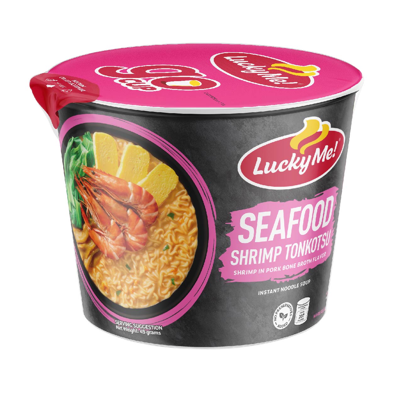 Lucky Me Instant Noodle Soup Seafood Shrimp Tonkotsu Go Cup 45g