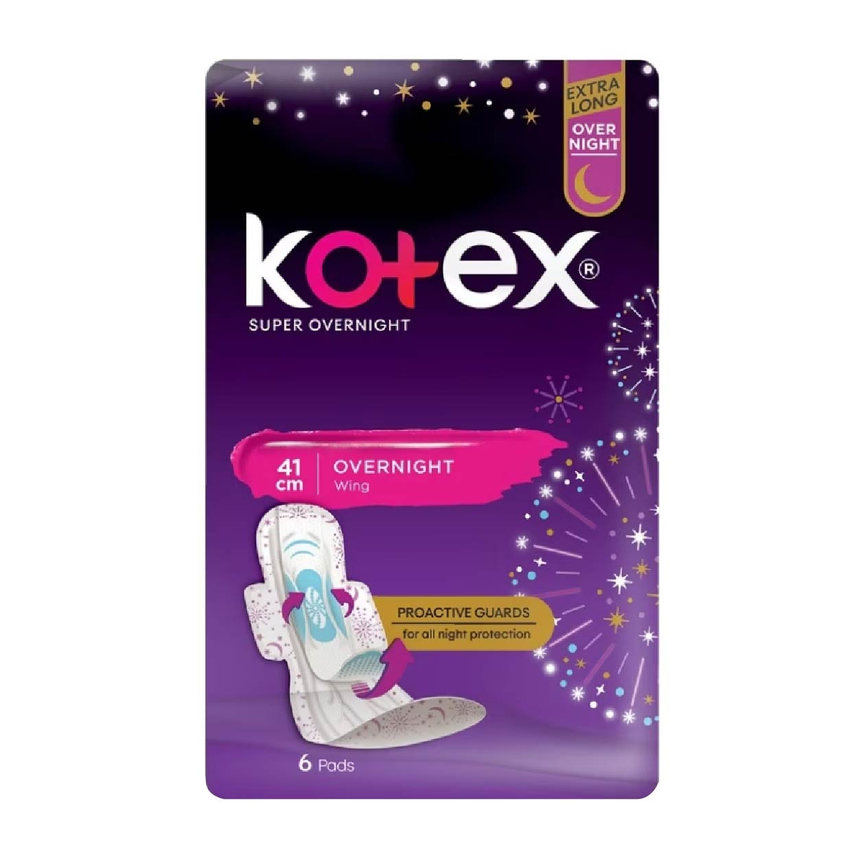 Kotex Super Overnight Napkin 41cm Wings 6s
