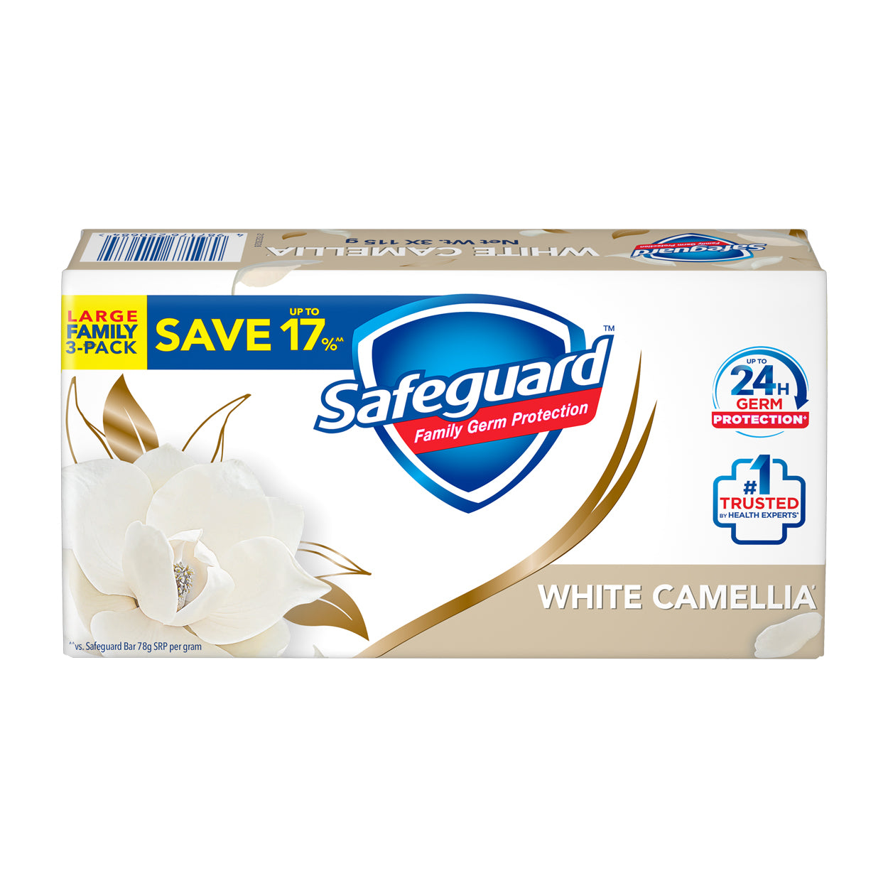 Safeguard Soap White Camellia Large Family 3-Pack 3x115g