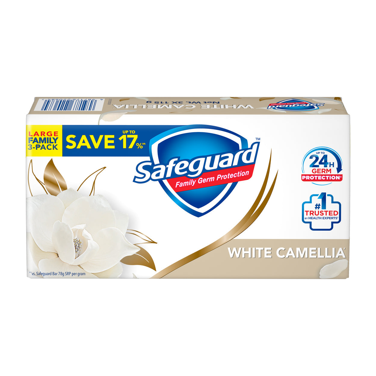 Safeguard Soap White Camellia Large Family 3-Pack 3x115g