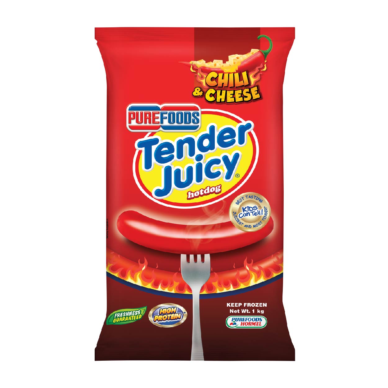 Purefoods Tender Juicy Hotdog Chili & Cheese 1kg