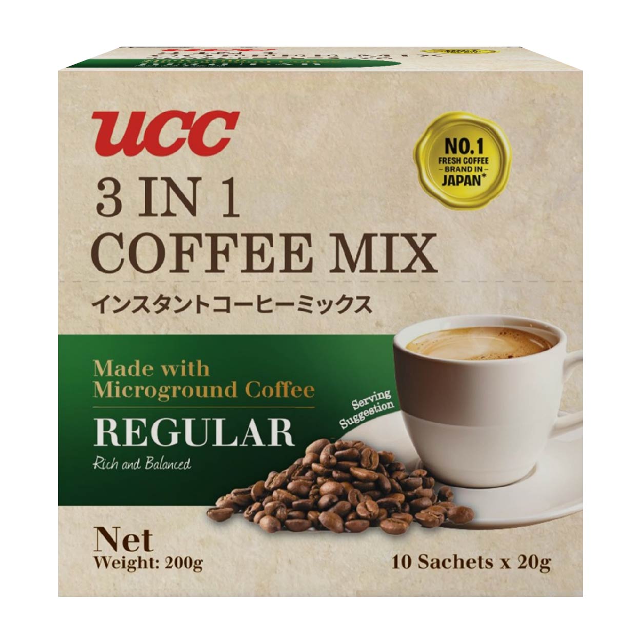 UCC 3 in 1 Coffee Mix Regular 10x20g