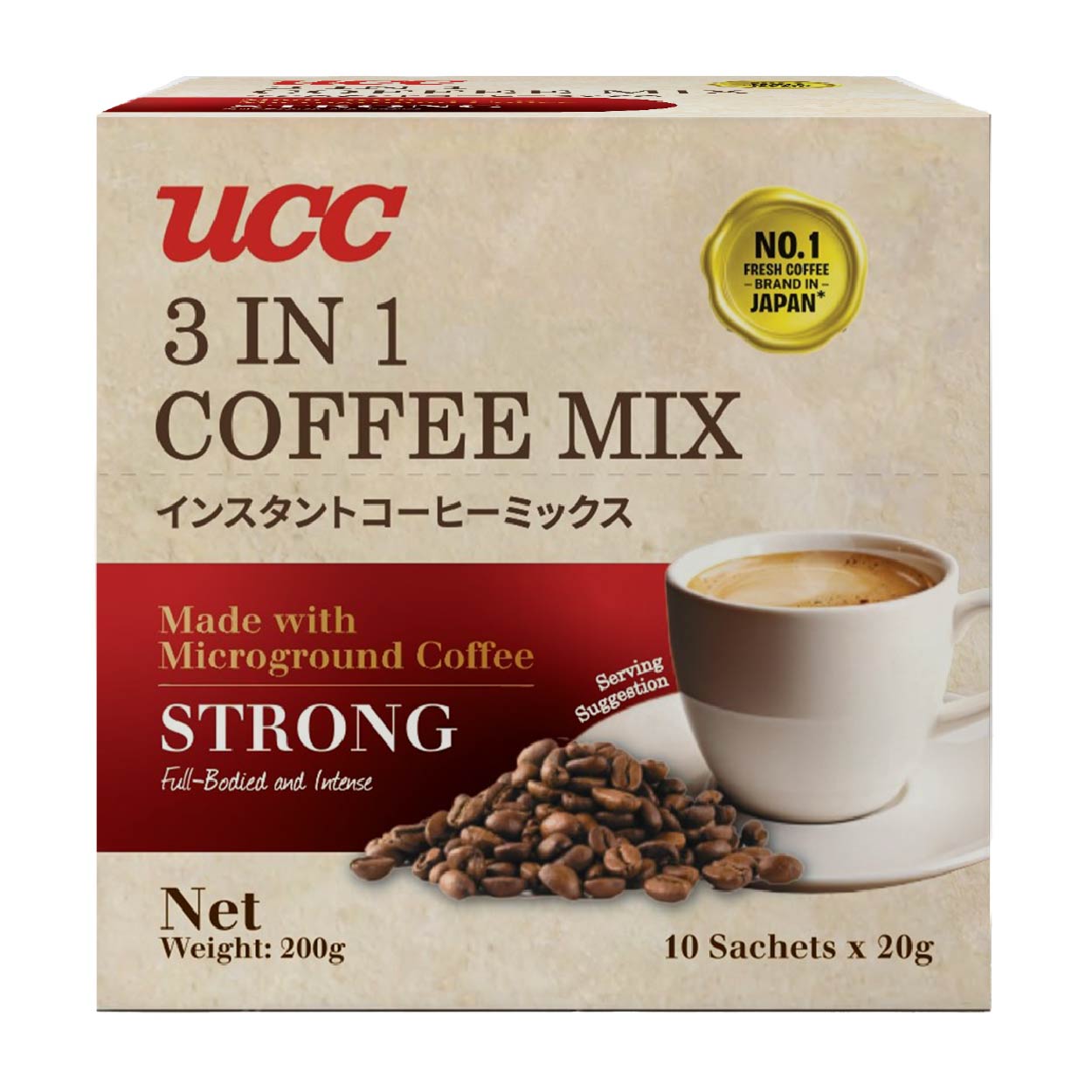 UCC 3 in 1 Coffee Mix Strong 10x20g