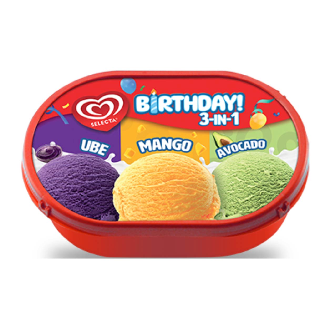 Selecta Birthday 3in1 Ube Mango Avocado Ice Cream 750ml