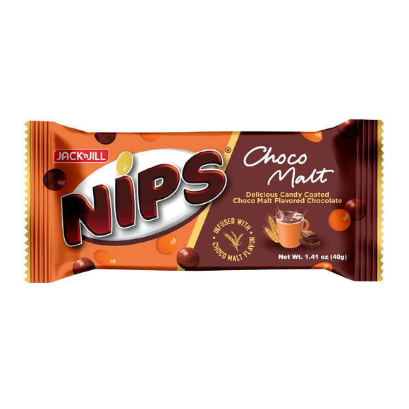 Nips Choco Malt CandyCoatedChocolate 40g