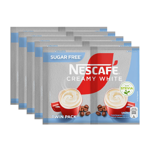 Nescafe Creamy White Sugar Free Coffee Mix Stevia TwinPack5x22.4g