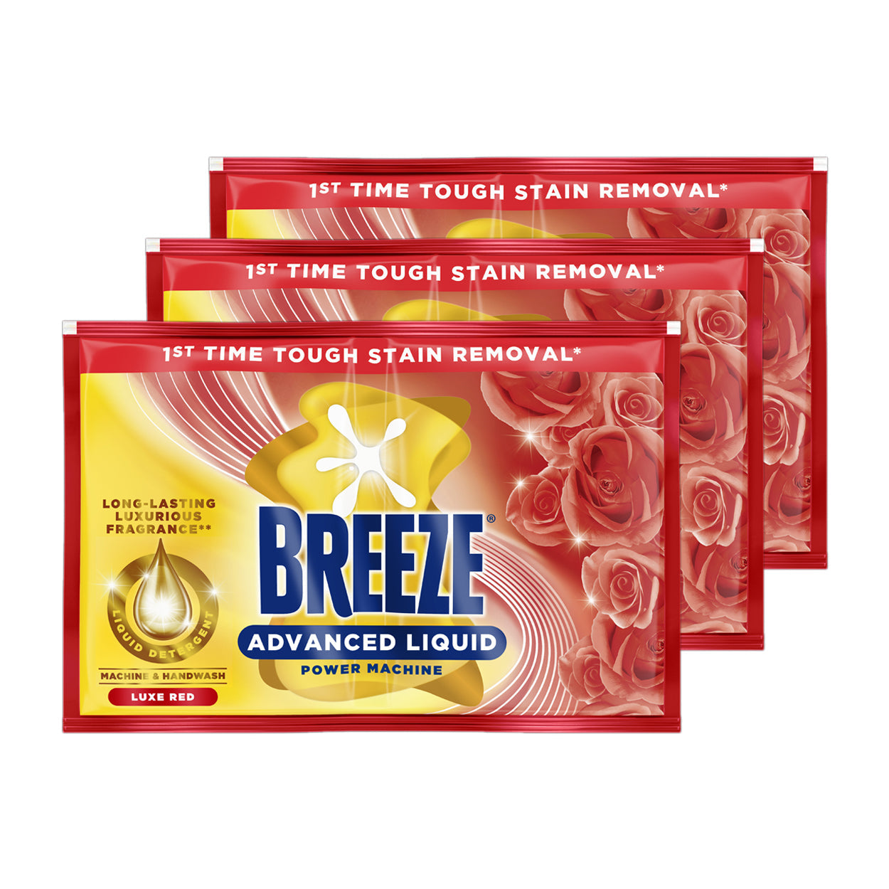 Breeze Advanced Liquid Detergent Power Machine Luxe Red 3x58g