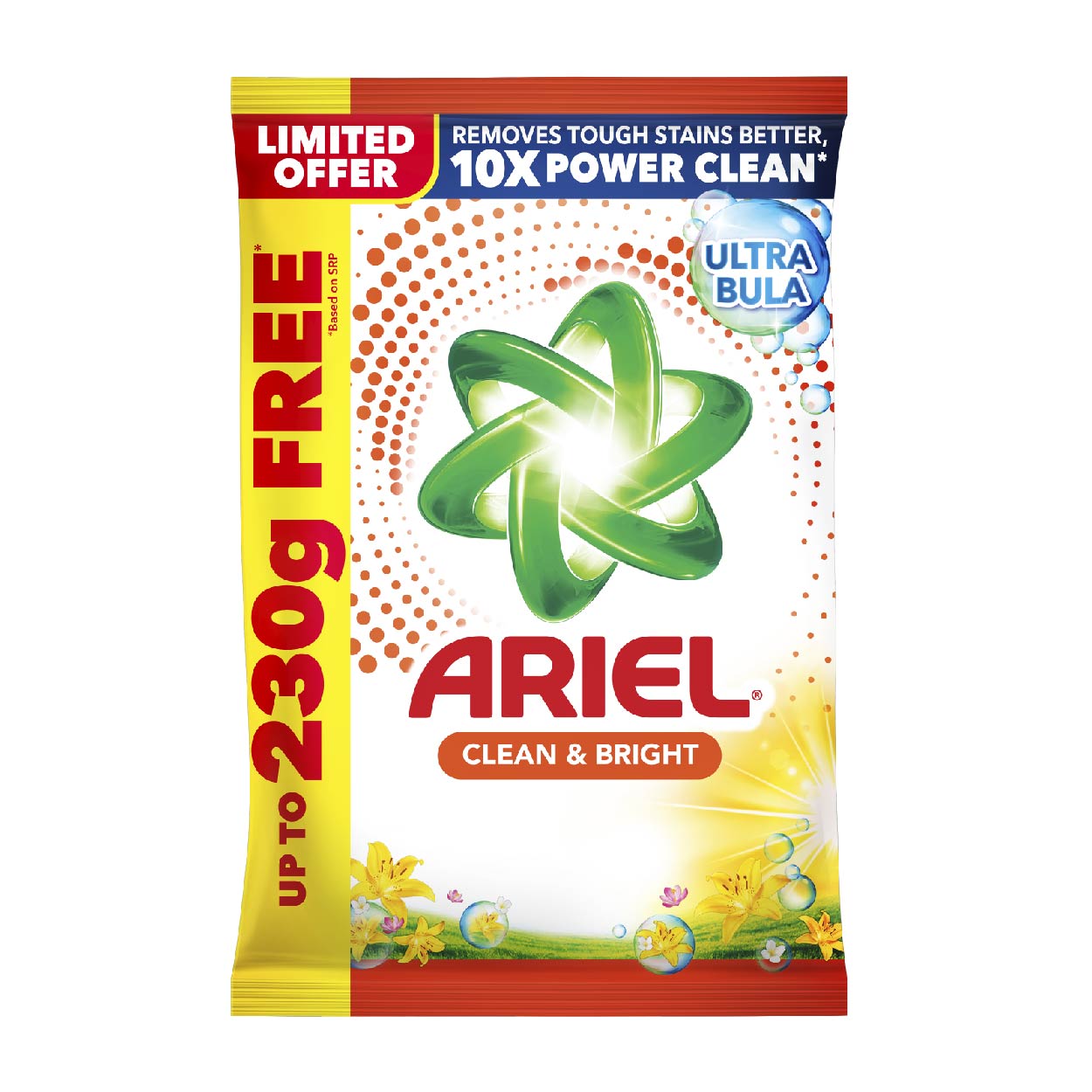 Ariel Laundry Powder Clean & Bright 1.39kg Free