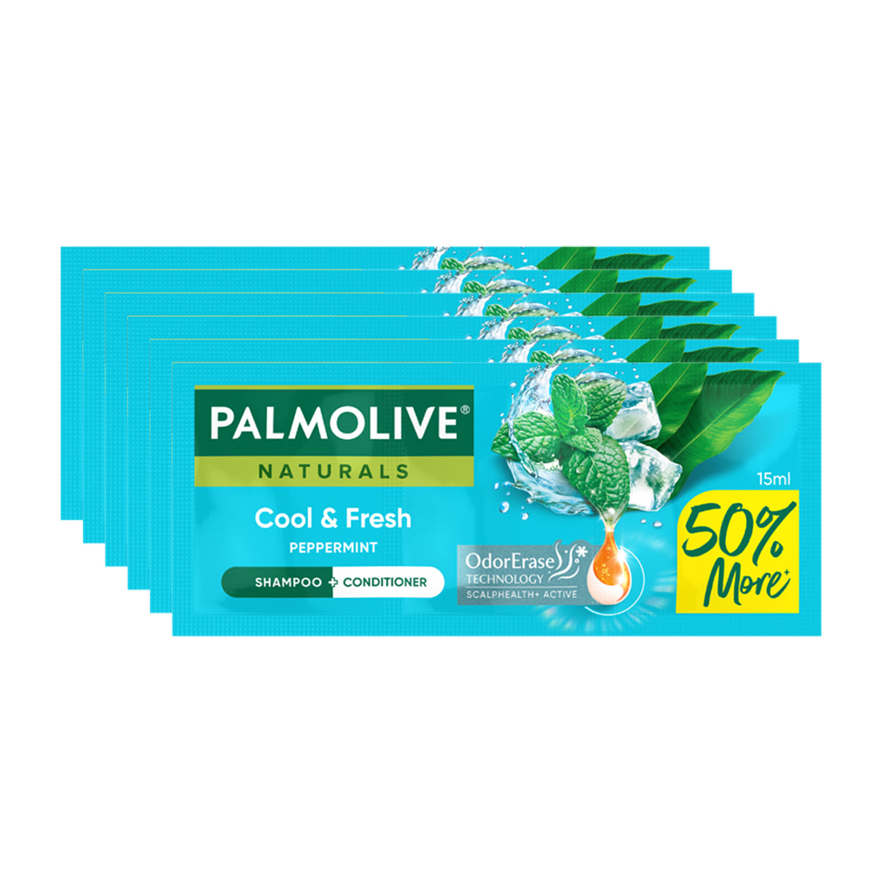 Palmolive Naturals Shampoo Cool & Fresh Teal 6x15ml