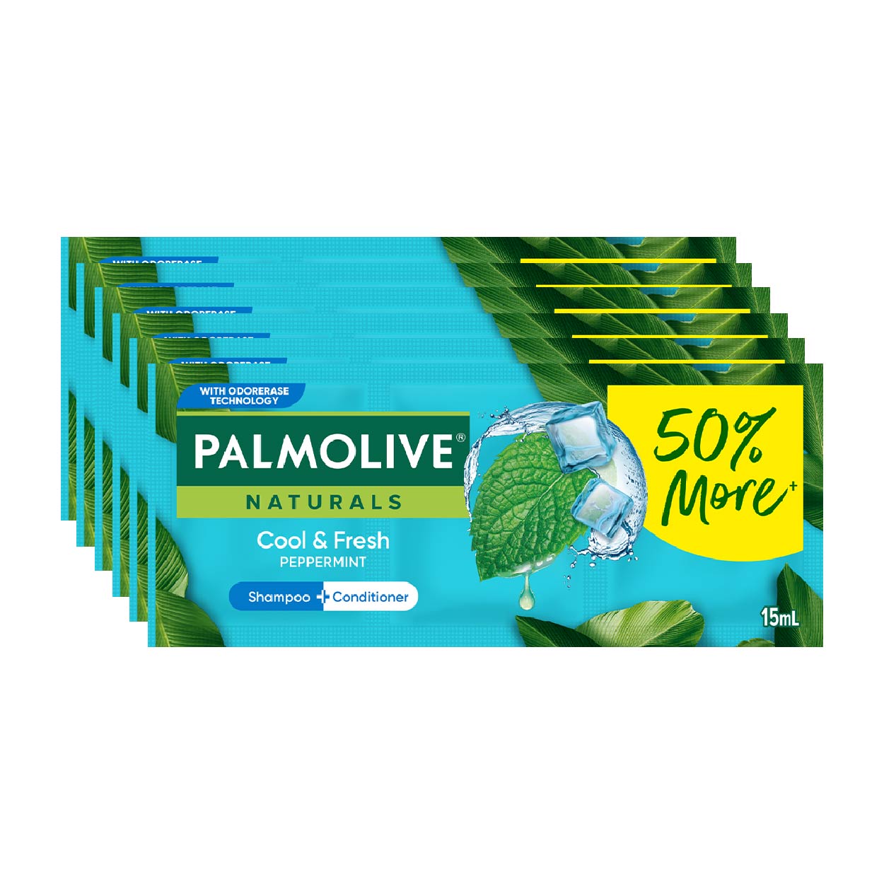 Palmolive Naturals Shampoo Cool & Fresh Peppermint 6x15ml