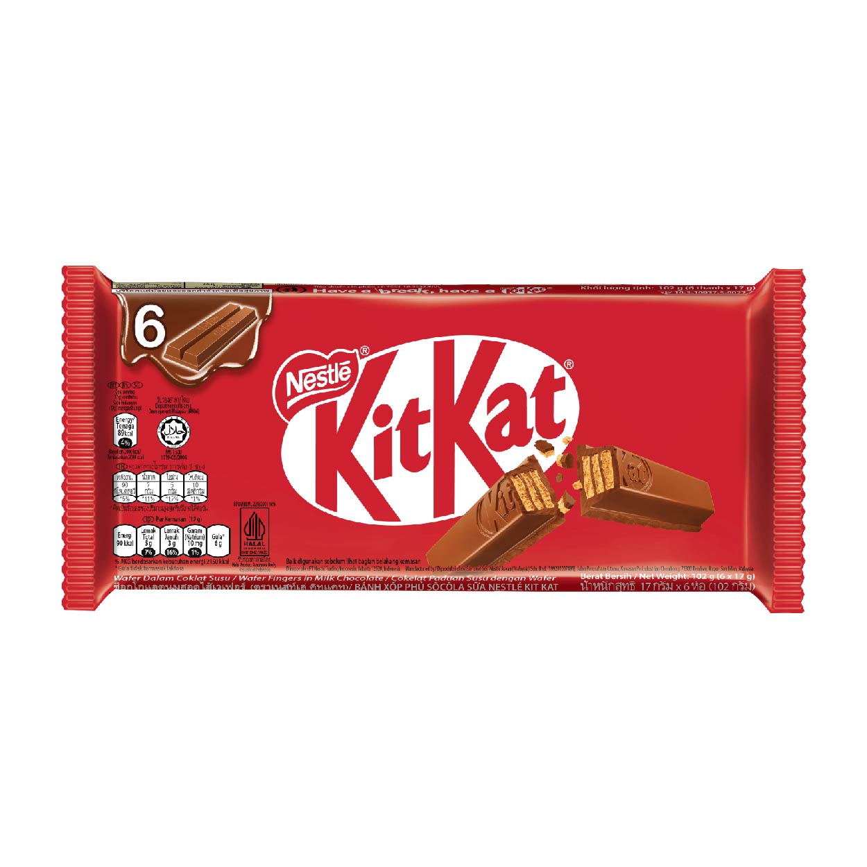 KitKat Wafer Finger Milk Chocolate 2F 6x17g