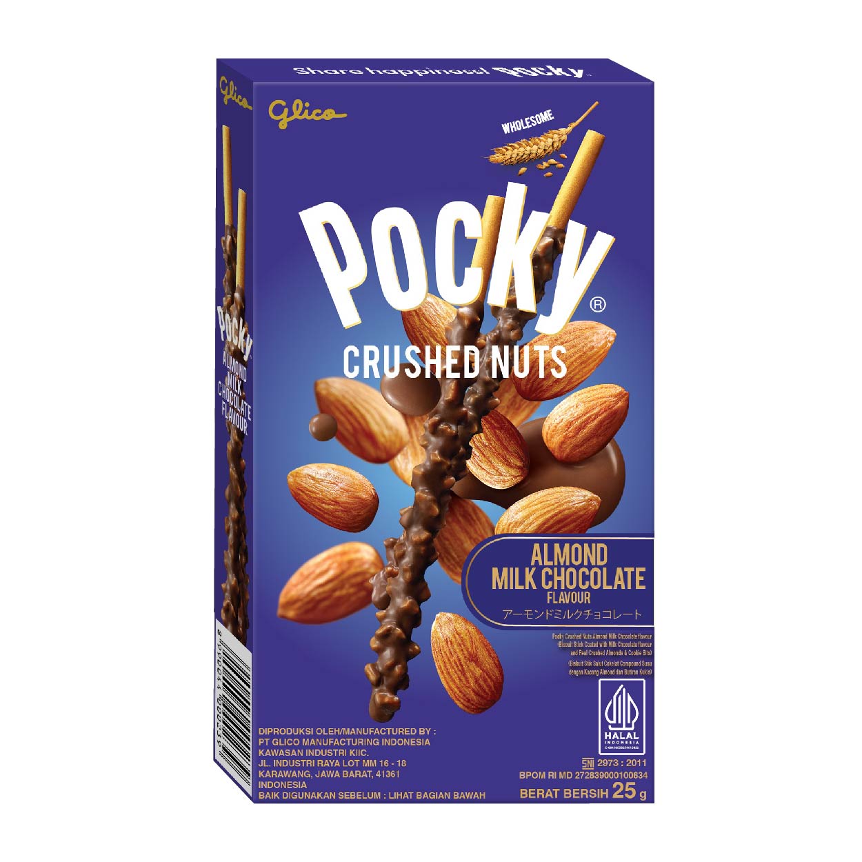 Glico Pocky Crushed Nuts Almond Milk Chocolate Biscuit Sticks 25g