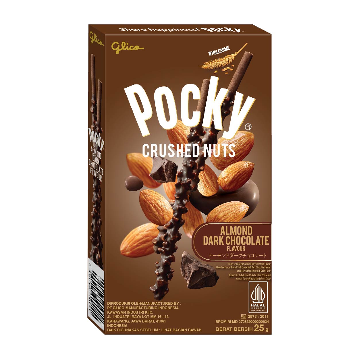 Glico Pocky Crushed Nuts Almond Dark Chocolate Biscuit Sticks 25g