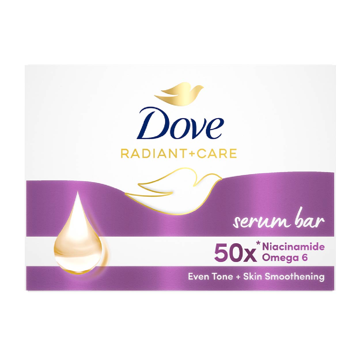 Dove Bar Soap Radiant+Care Serum Niacinamide Omega6 90g