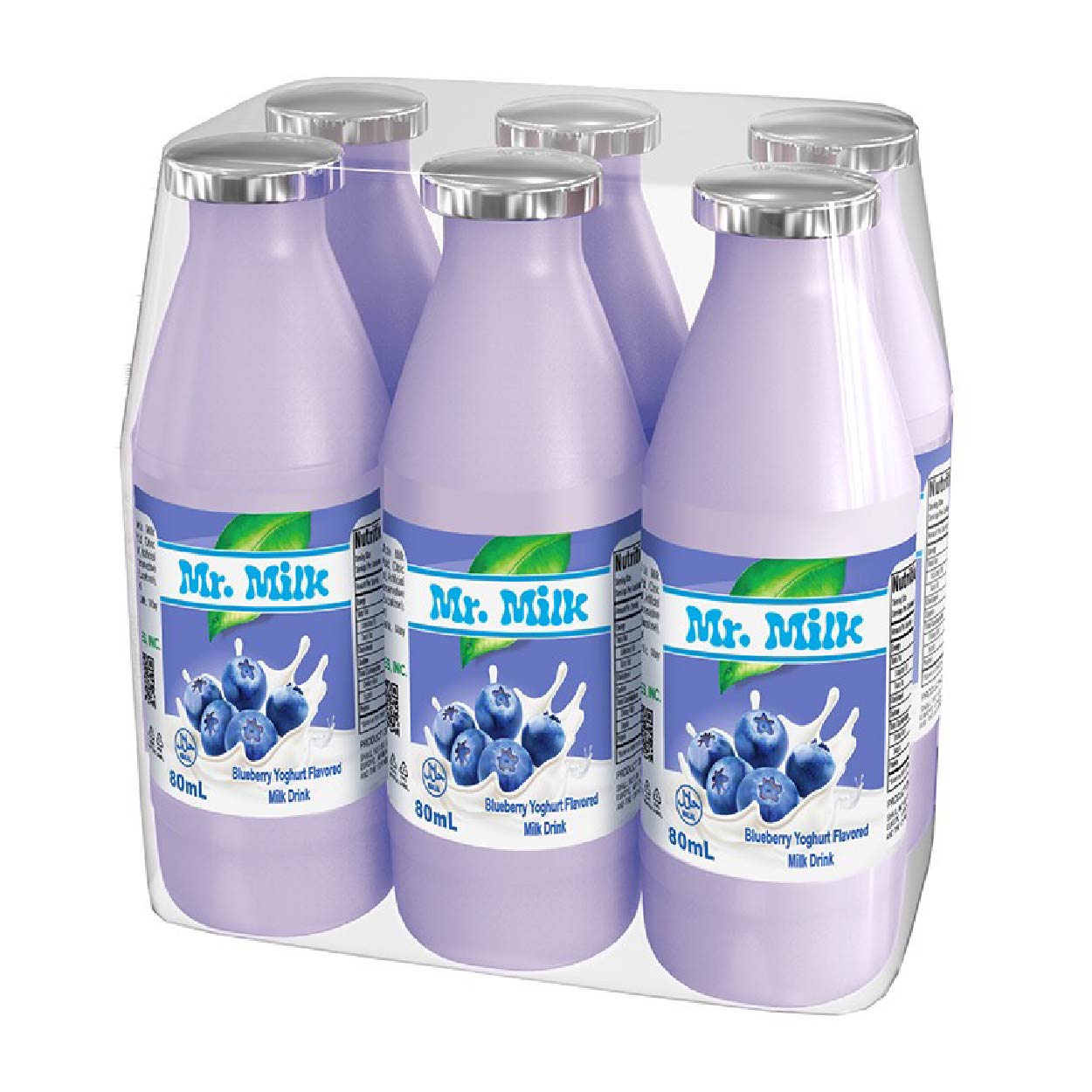 Mr.Milk Yoghurt Drink Blueberry 6x80ml