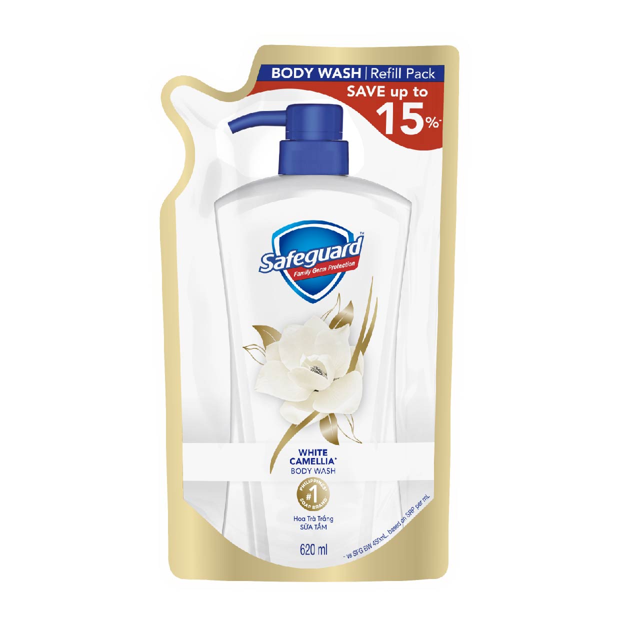 Safeguard Body Wash White Camellia Refill 620ml SAVE
