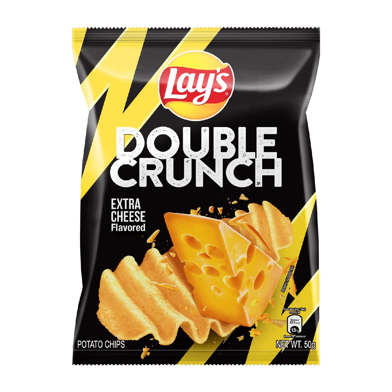 Lay's Double Crunch Extra Cheese Flavored Potato Chips 50g