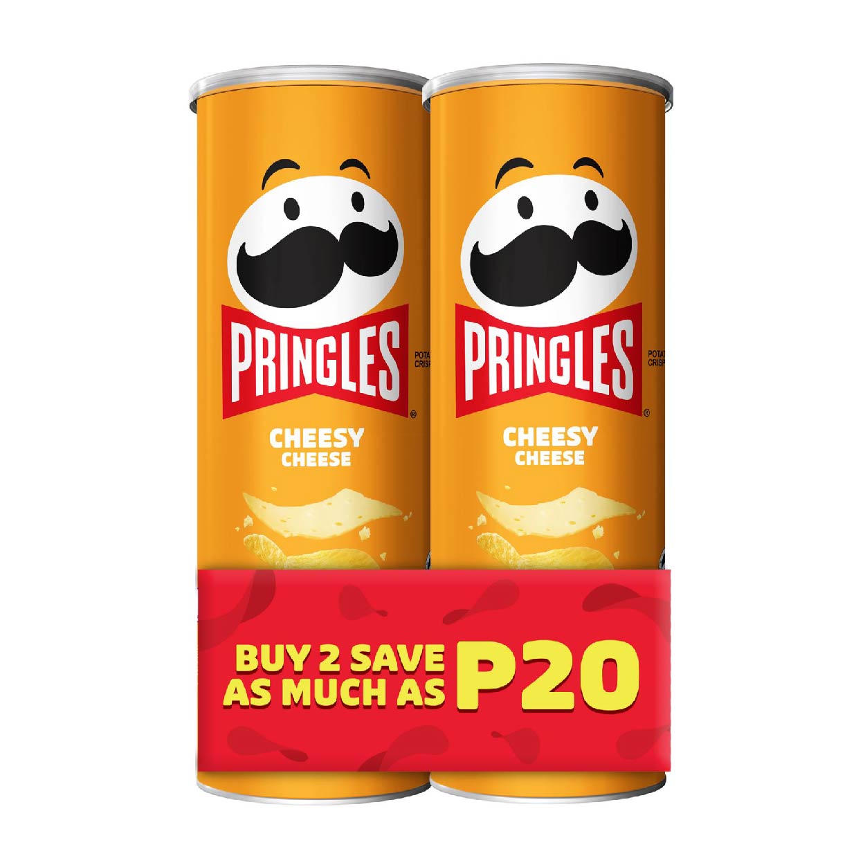 Pringles Potato Crisps Cheesy Cheese 2x102g SAVE