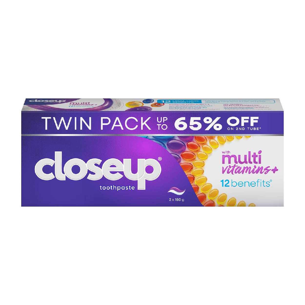 Close Up Toothpaste Multi Vitamins+ 2x150g Twin Pack