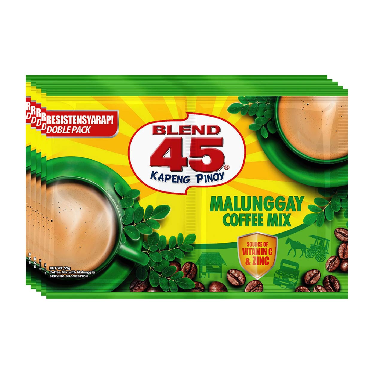 Blend 45 Kapeng Pinoy Malunggay Coffee Mix Doble Pack 5x52g