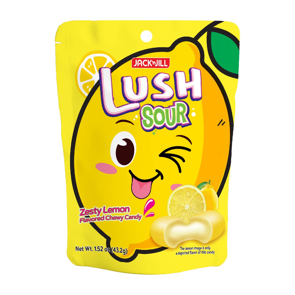 J&J Lush Sour ZestyLemonChewyCandy 43.2g