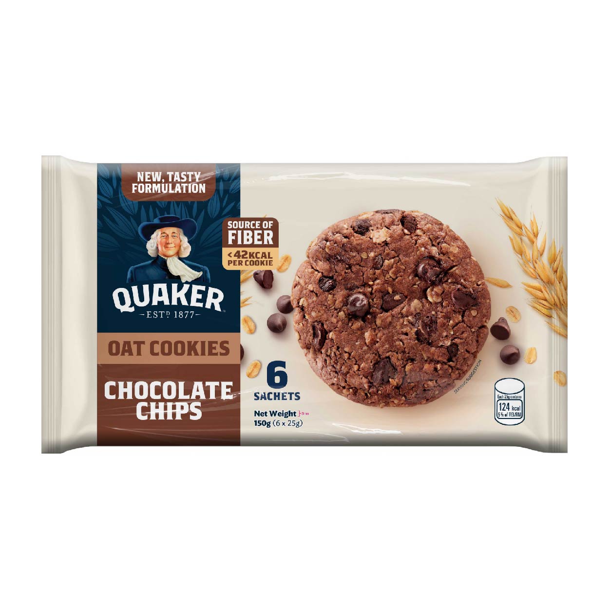 Quaker Oat Cookies Chocolate Chips 150g