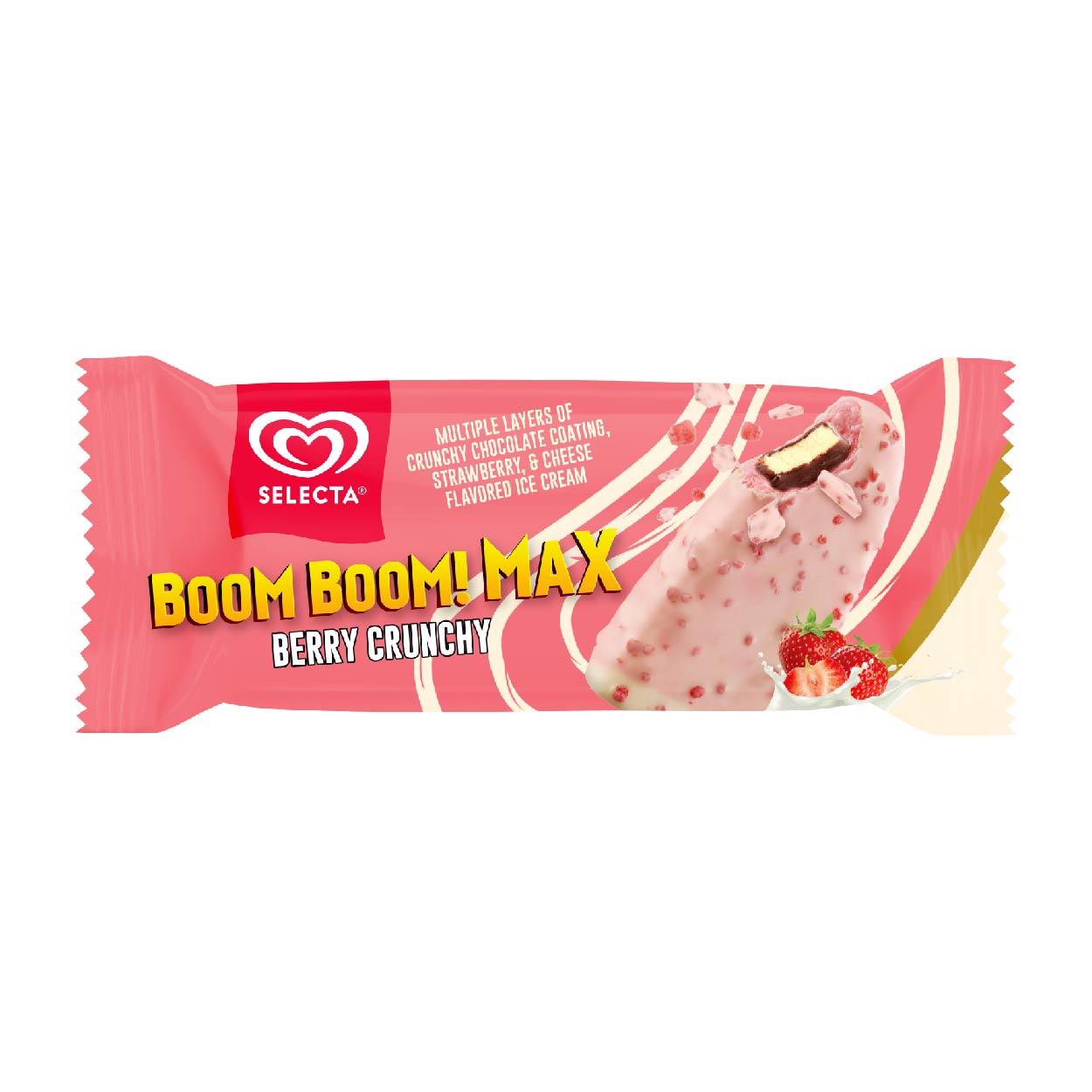 Selecta Boom Boom Max Berry Crunchy Ice Cream Stick 65ml