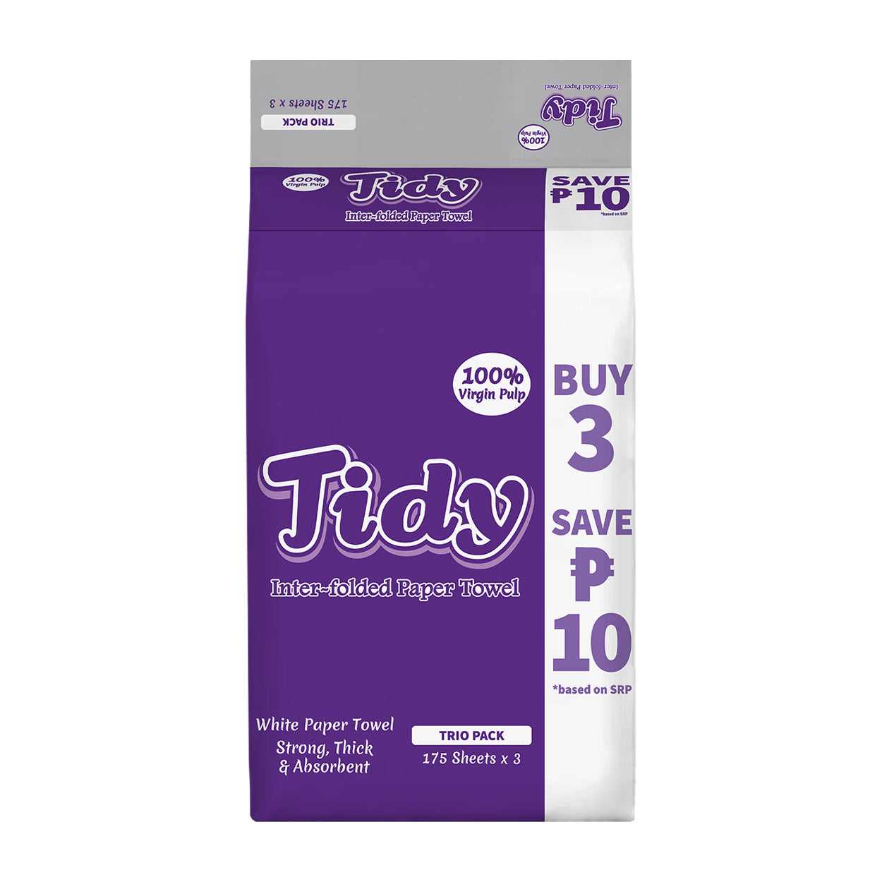 Tidy Inter-folded Paper Towel White Trio Pack Buy 3 Save P10