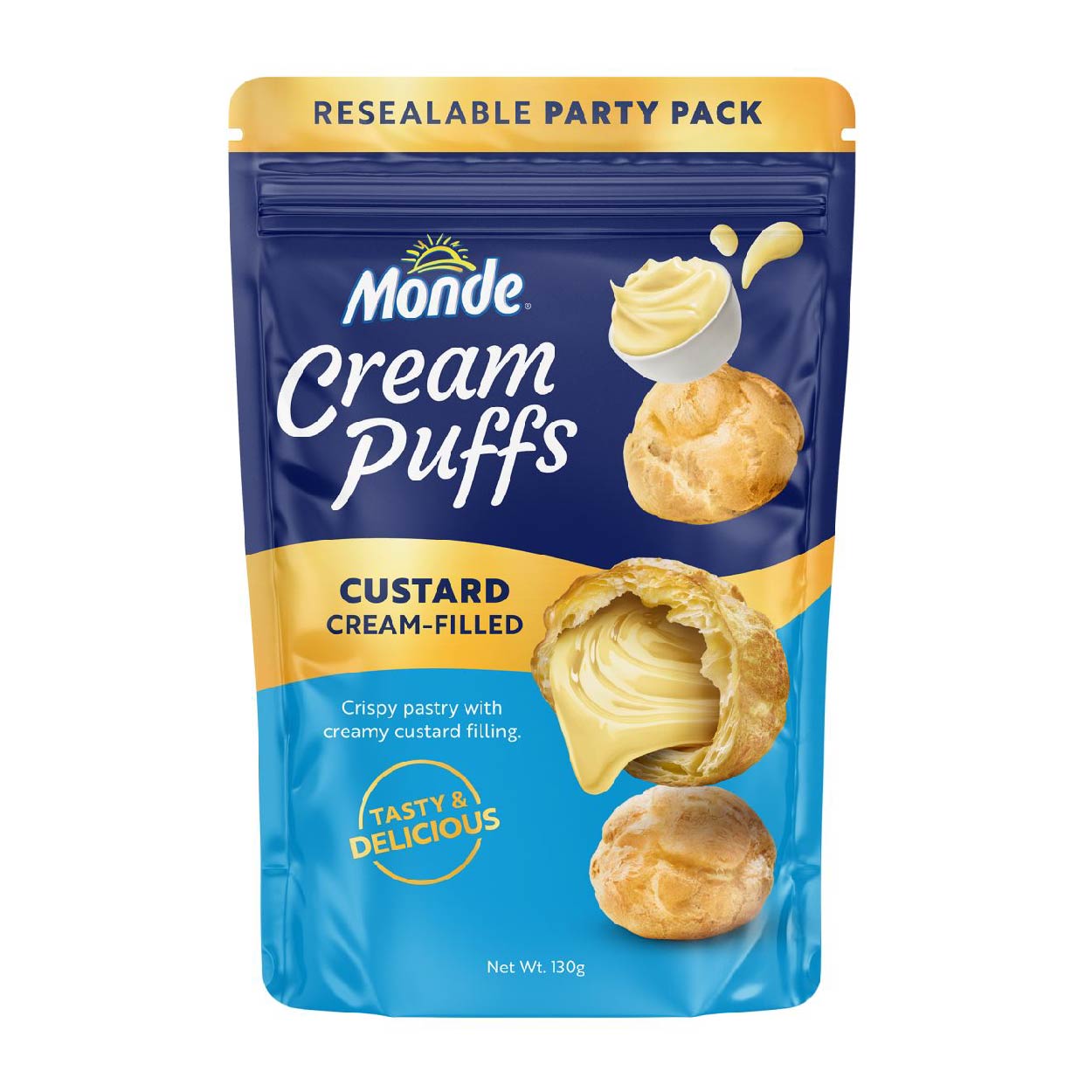Monde Cream Puffs Custard Cream-Filled 130g