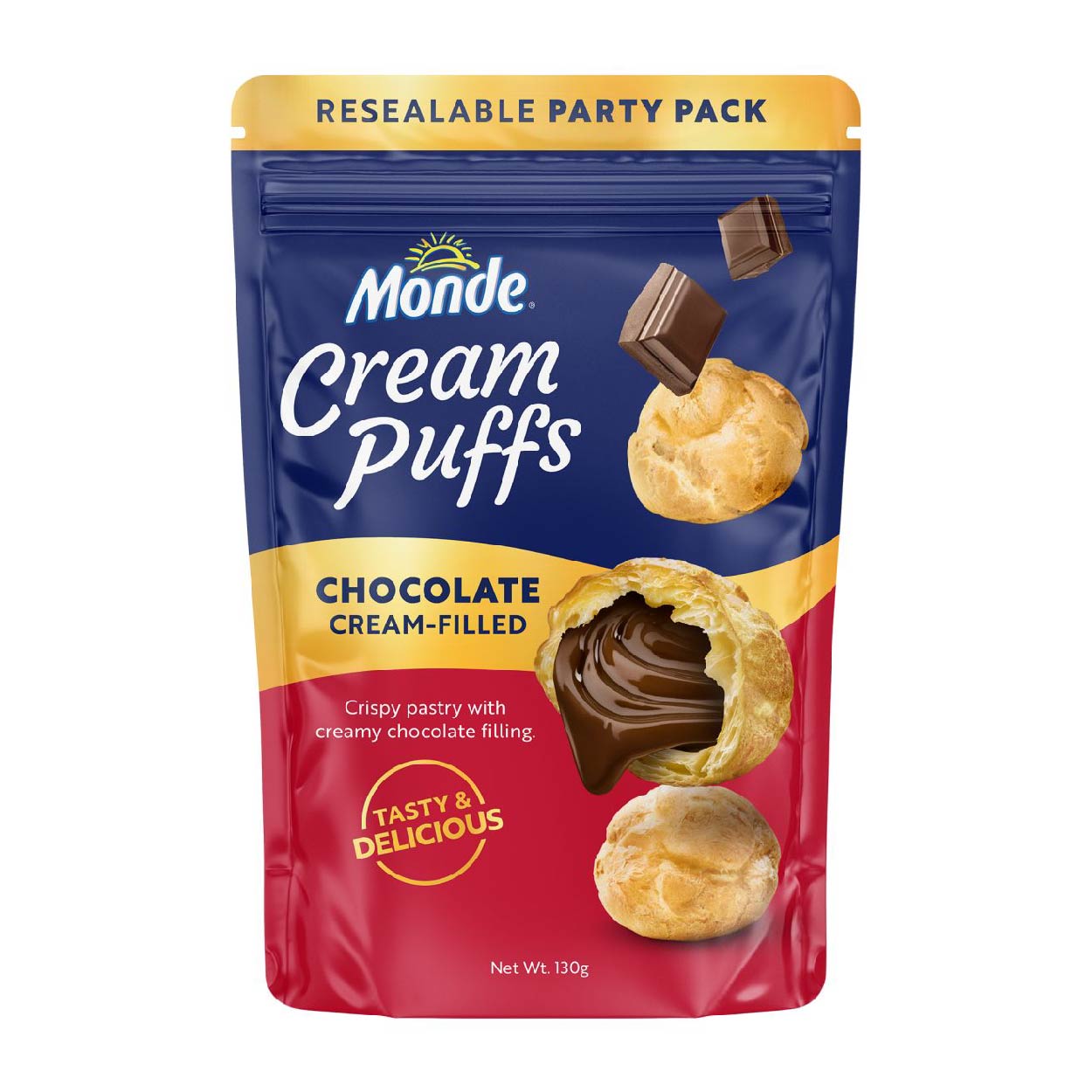 Monde Cream Puffs Chocolate Cream-Filled 130g