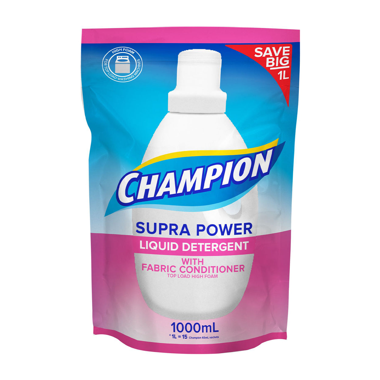Champion Liquid Detergent Supra Power with Fabric Conditioner 1L