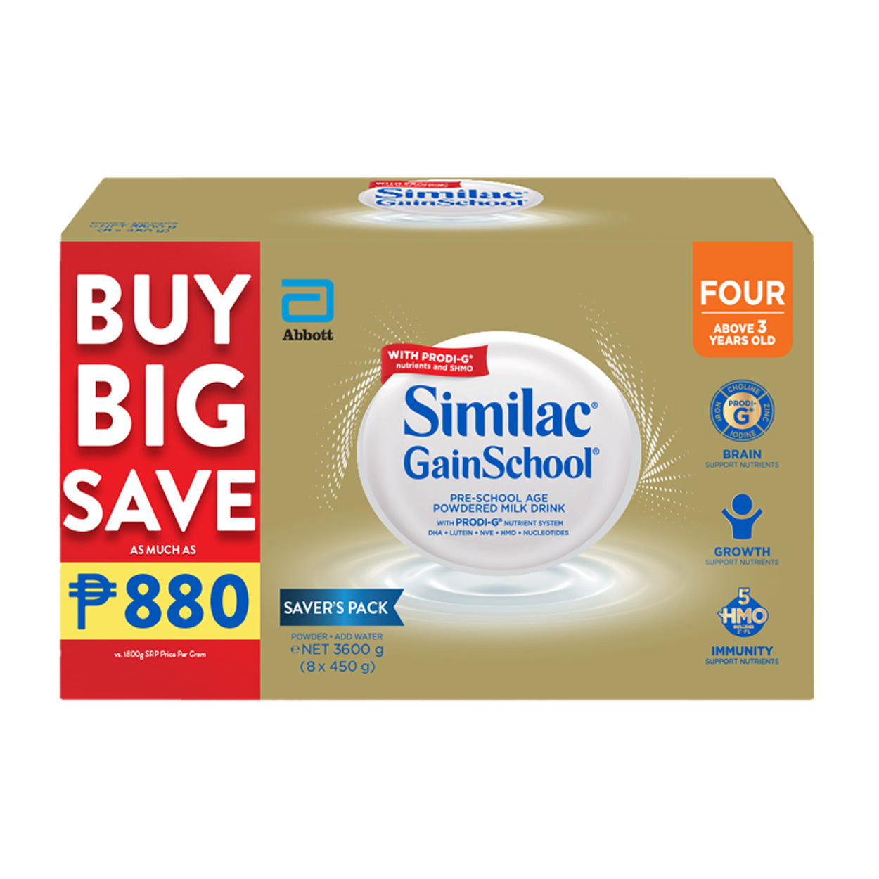 Similac GainSchool Four Pre-School Powdered Milk Drink 3.6kg SAVE