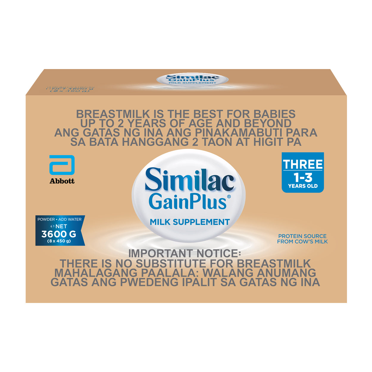 Similac Gain Plus Three Milk Supplement 1-3 years old 3.6kg