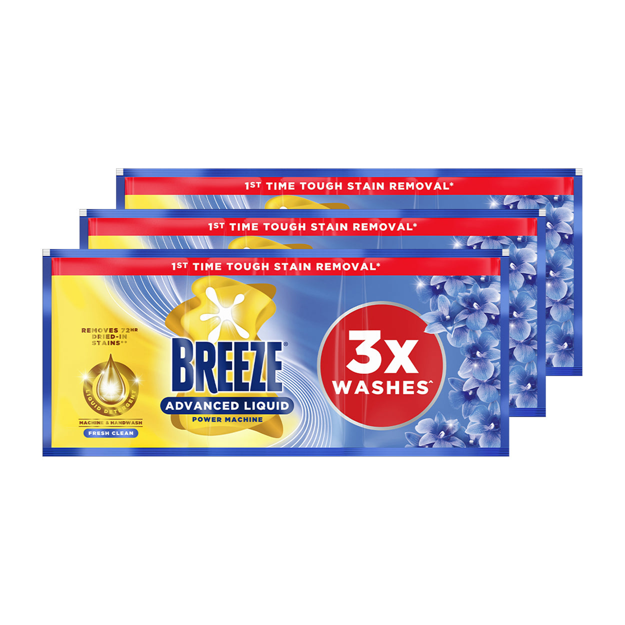 Breeze Advance Liquid Detergent Power Machine Fresh Clean 3x87g