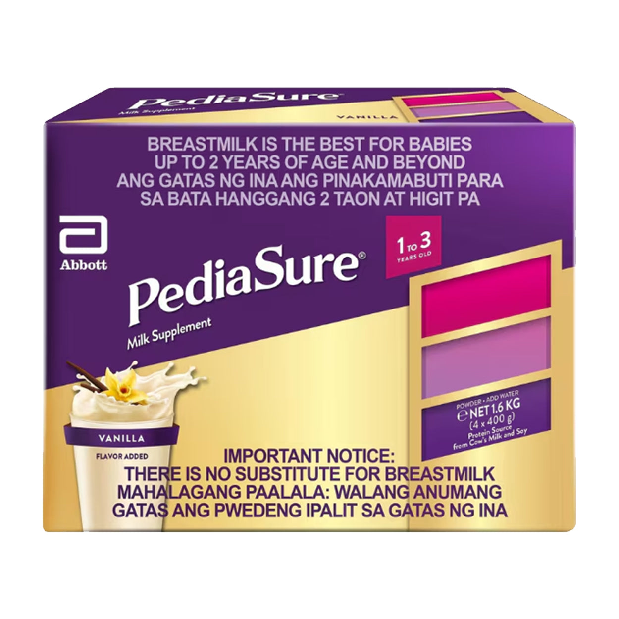 PediaSure Milk Supplement 1-3 years old Vanilla 1.6kg