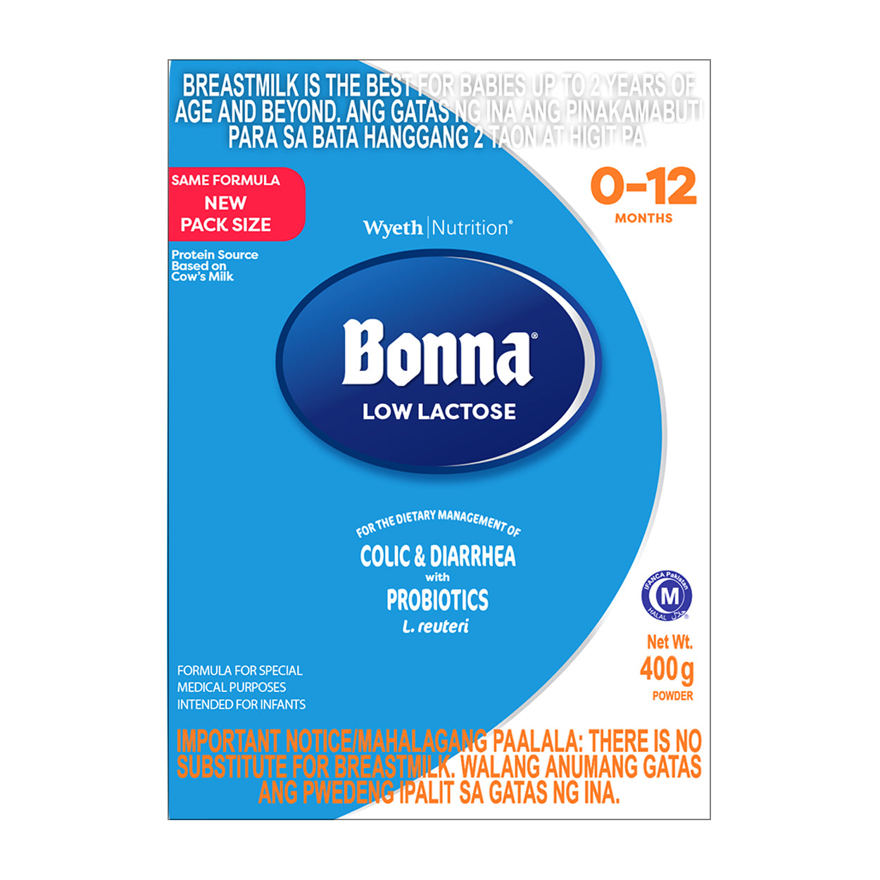 Bonna Infant Formula Low Lactose 0-12 months 400g