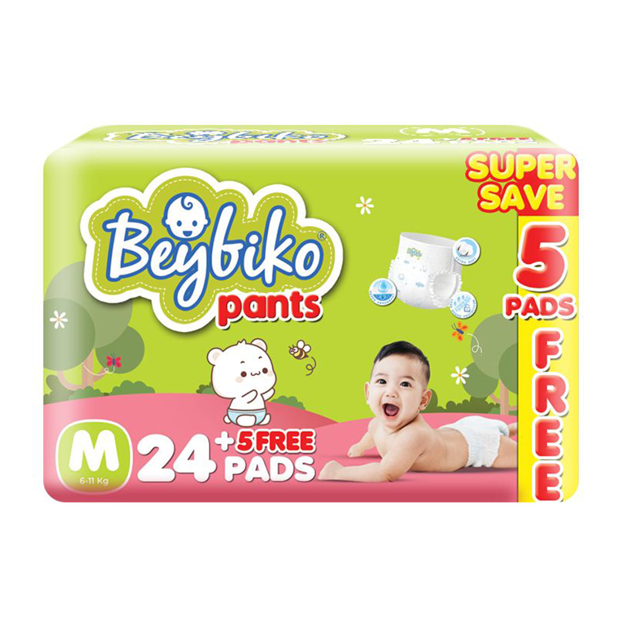 Beybiko Baby Diaper Pants M 24s + Free