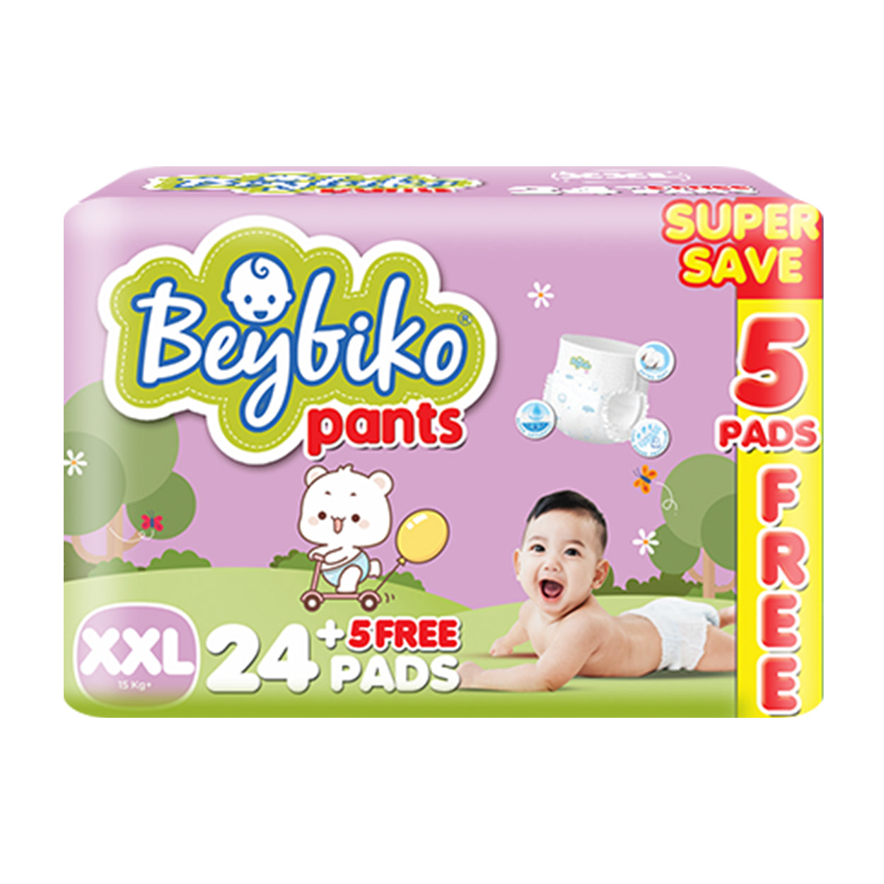 Beybiko Baby Diaper Pants XXL 24s + Free