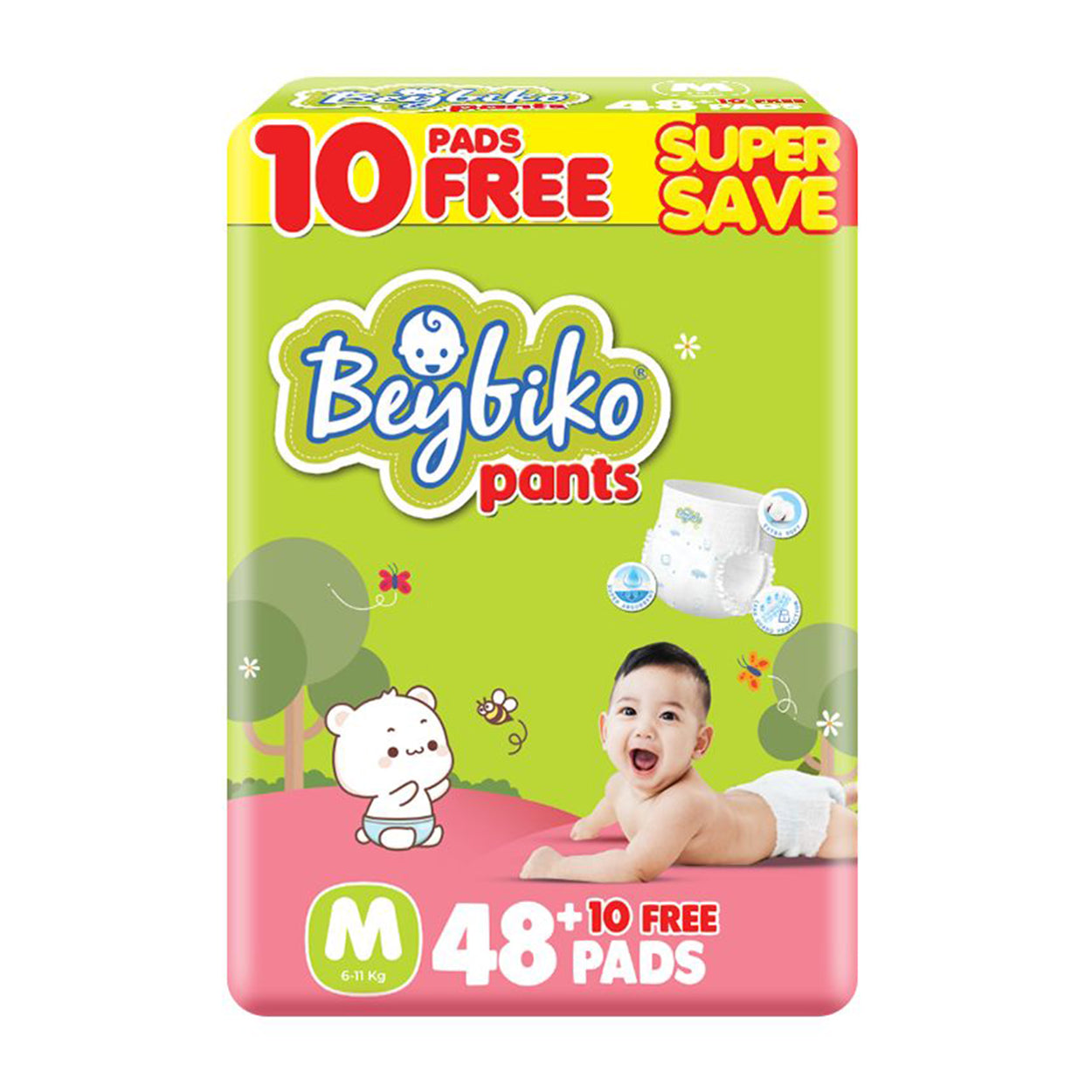 Beybiko Baby Diaper Pants M 48s + Free