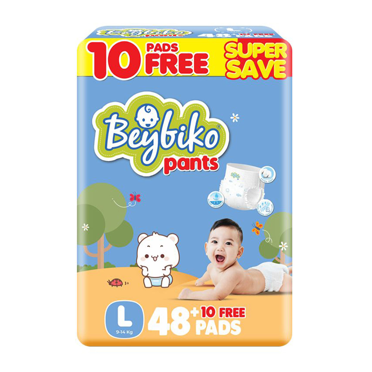 Beybiko Baby Diaper Pants L 48s + Free