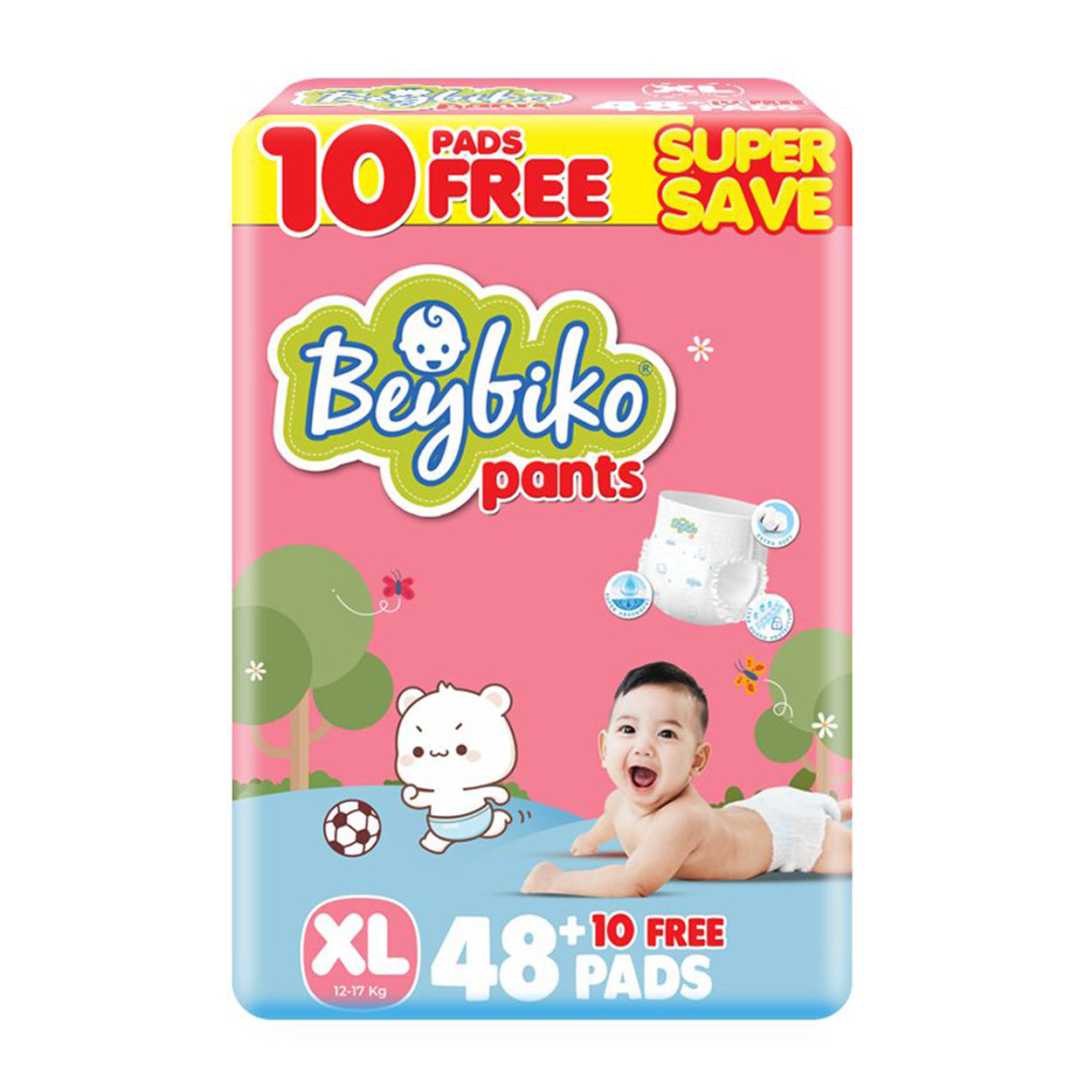 Beybiko Baby Diaper Pants XL 48s + Free