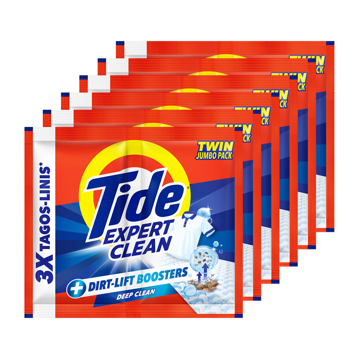 Tide Expert Clean Laundry Powder Deep Clean Twin Jumbo 6x69g