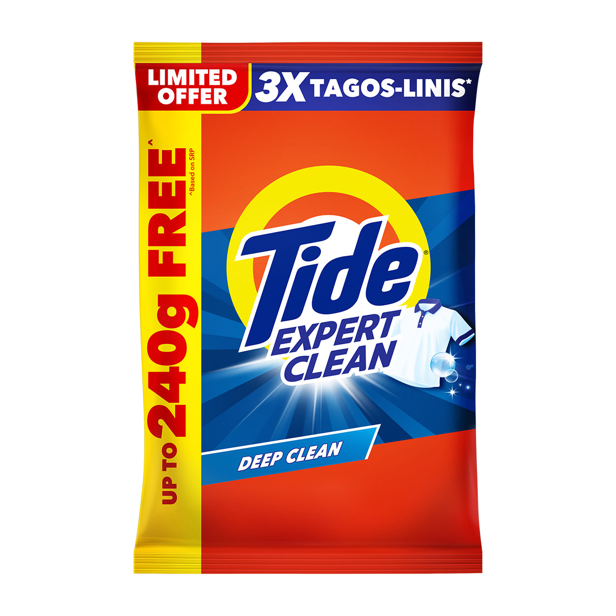 Tide Expert Clean Laundry Powder Deep Clean 1.5kg + Free
