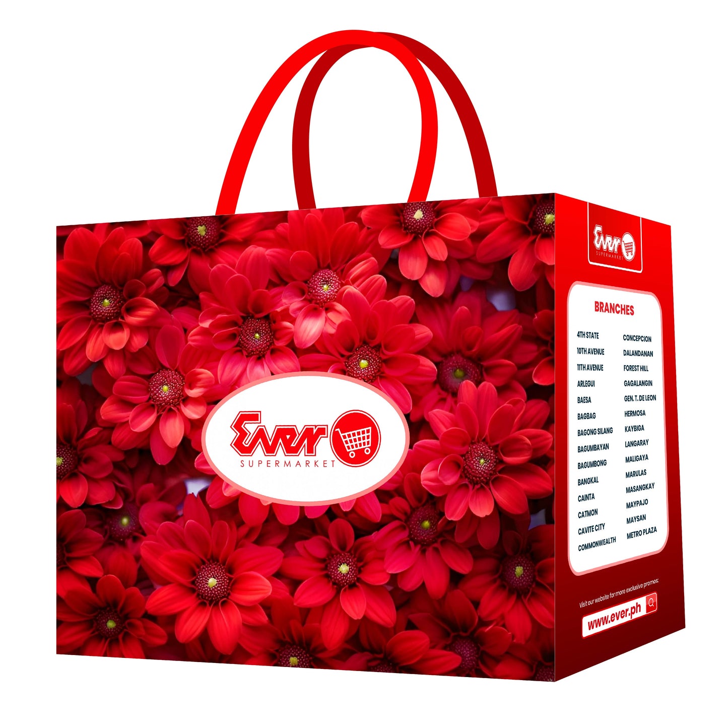 Ever Red Bloom Eco Bag 18inx15in